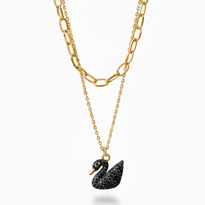 Black Swan Pendant Necklace