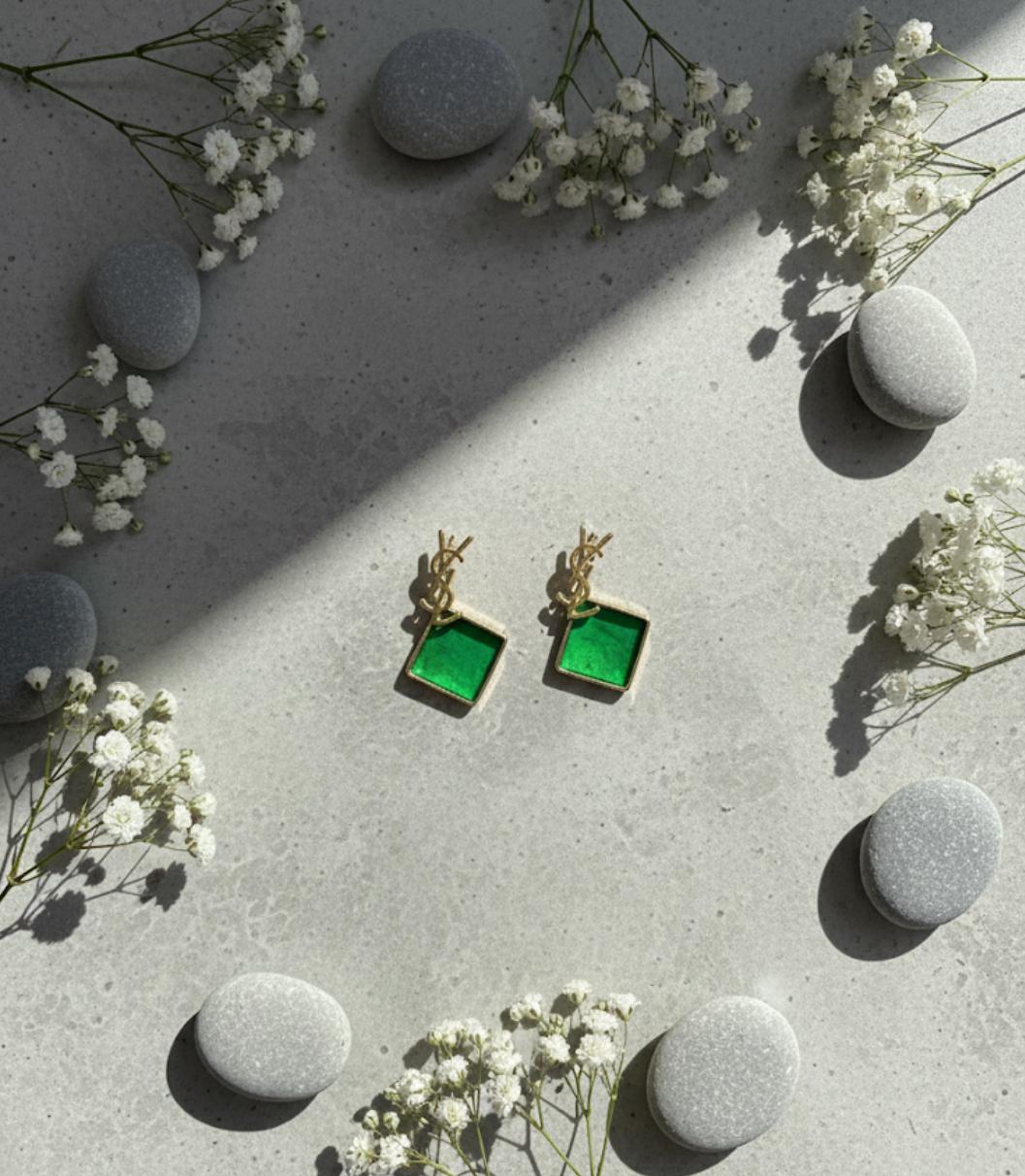 Luxury Square Stone Earrings