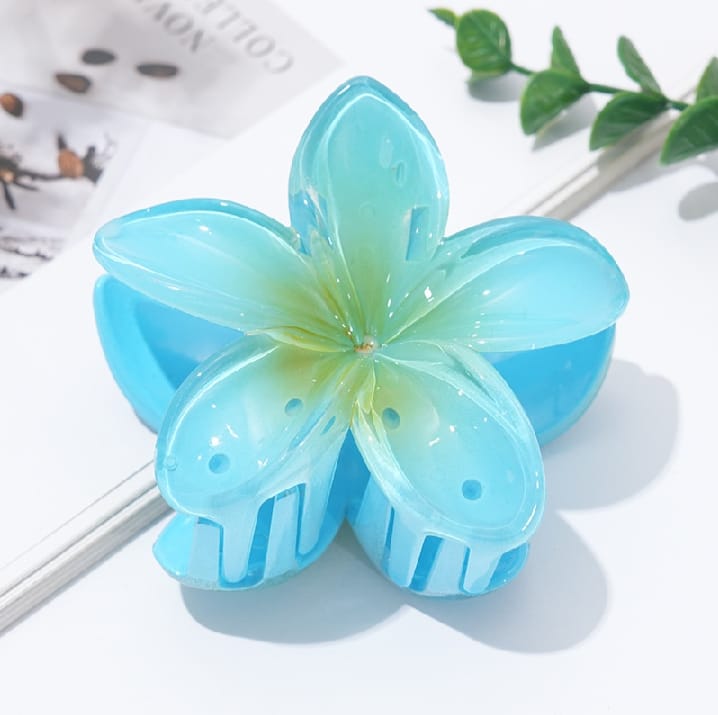 Glossy Floral Hair Claw Clips