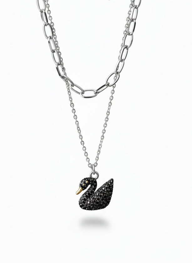 Black Swan Pendant Necklace