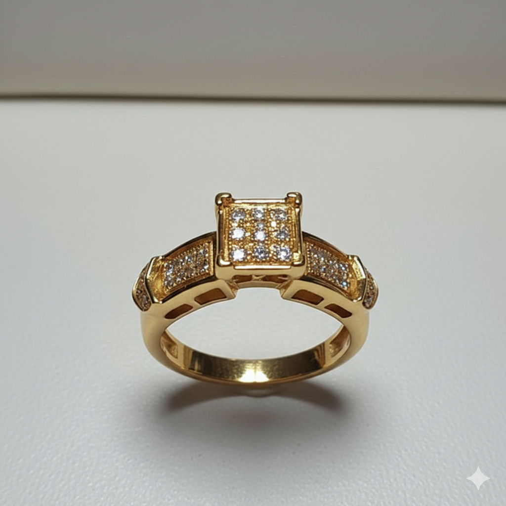 Square Cluster Diamond Ring