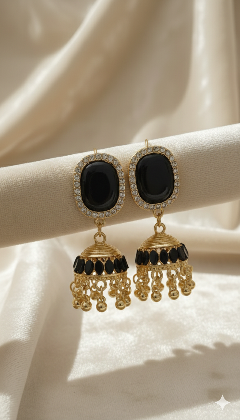 Elegant Black Jhumky