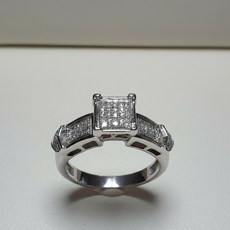 Square Cluster Diamond Ring