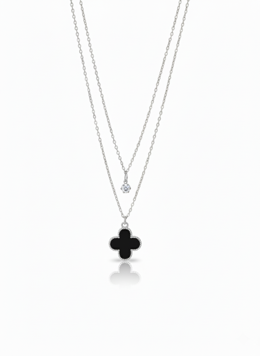 Black Petal Flower Pendant - Artificial Jewellery in Pakistan