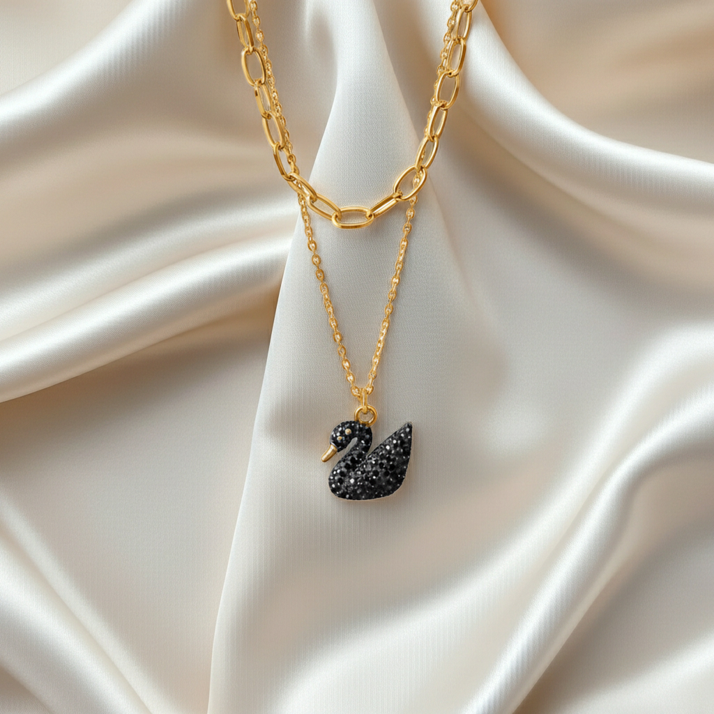 Black Swan Pendant Necklace - Artificial Jewellery in Pakistan