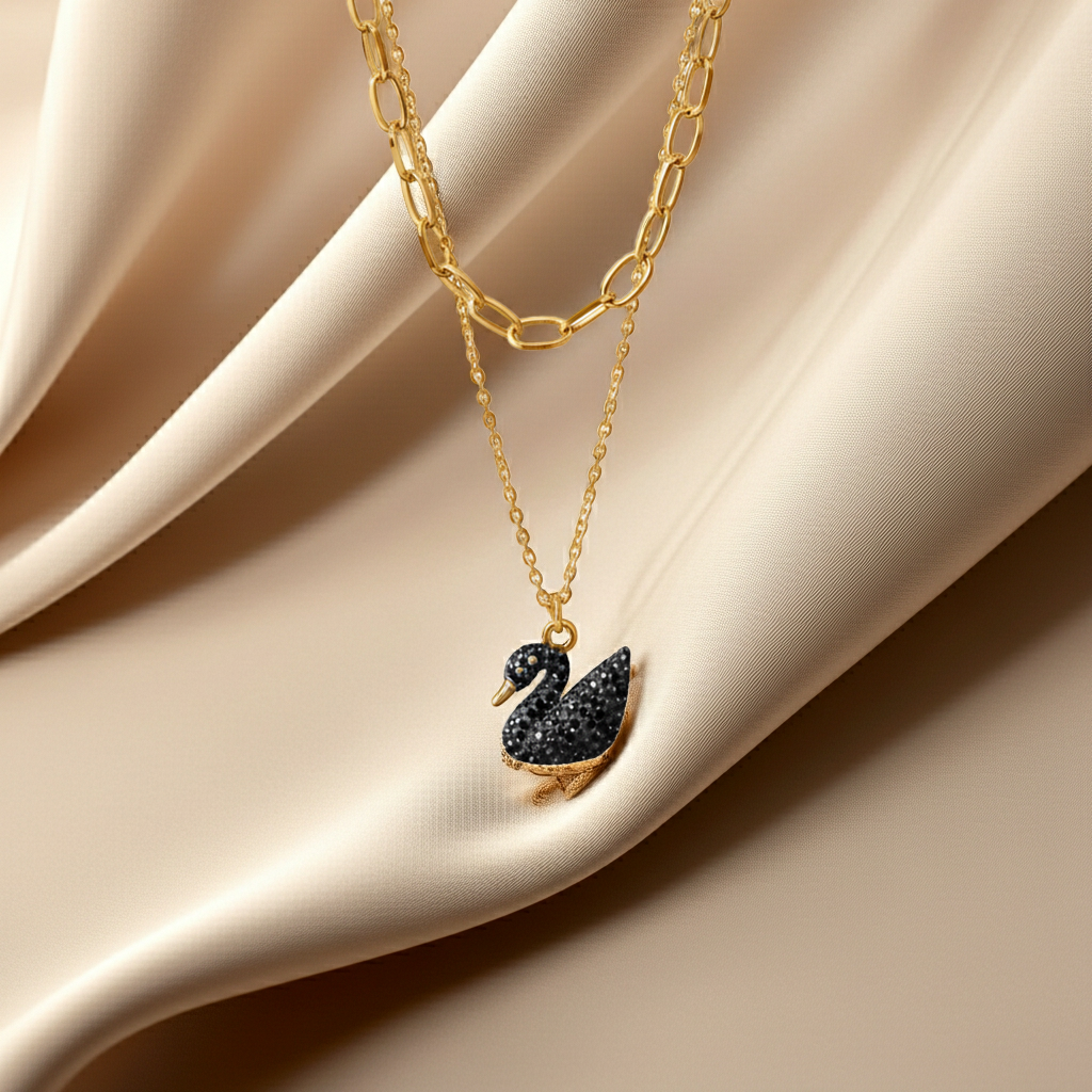 Black Swan Pendant Necklace - Artificial Jewellery in Pakistan