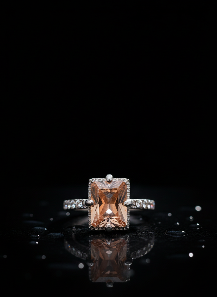 Brown Zircon Silver Ring - Artificial Jewellery in Pakistan