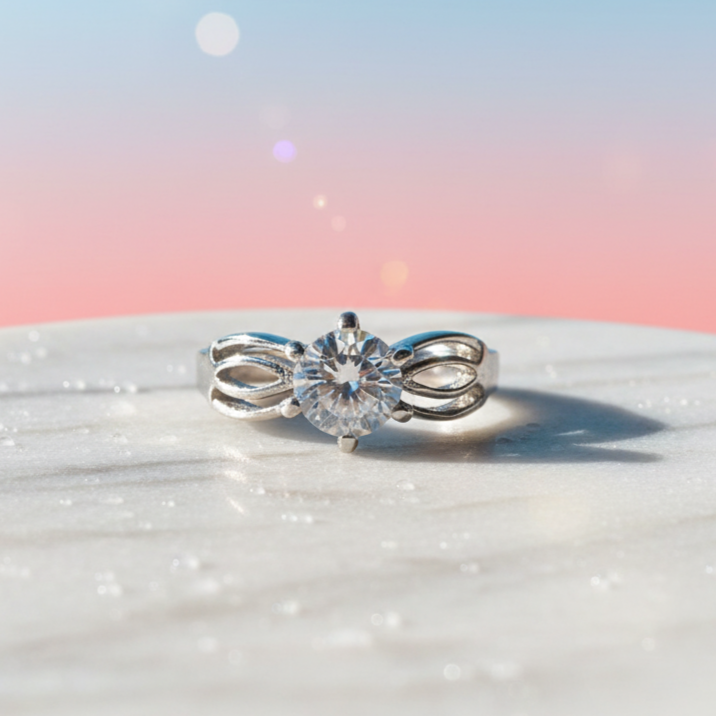 Graceful Bloom Silver Ring - Artificial Jewellery in Pakistan