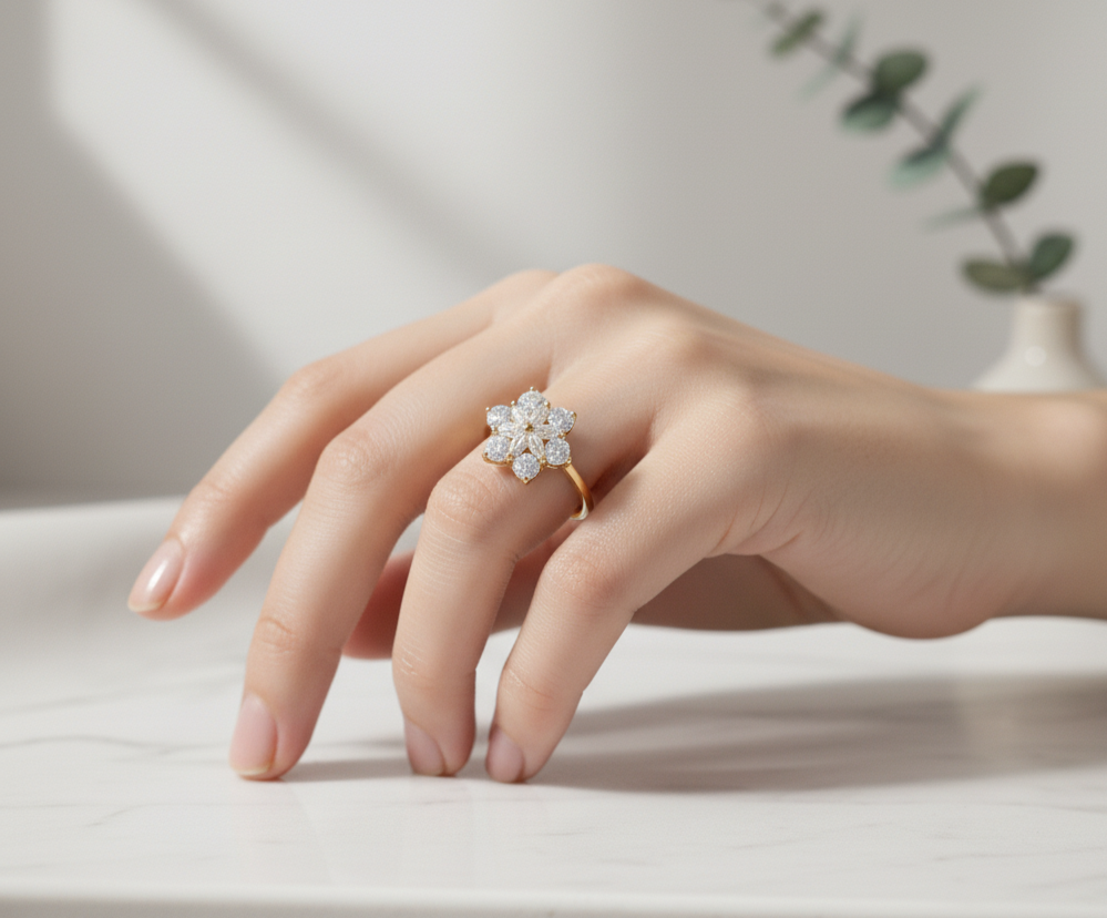 Petal Glow Adjustable Ring - Artificial Jewellery in Pakistan