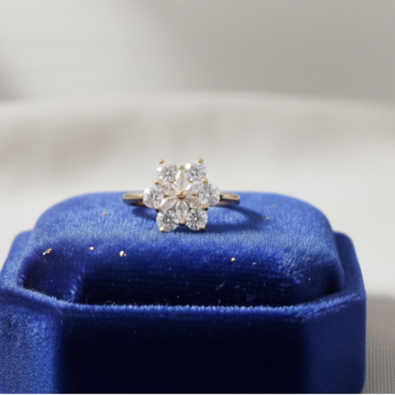 Petal Glow Adjustable Ring - Artificial Jewellery in Pakistan