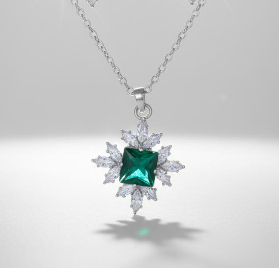 Rosemary Green Stone Locket Set - Artificial Jewellery in Pakistan