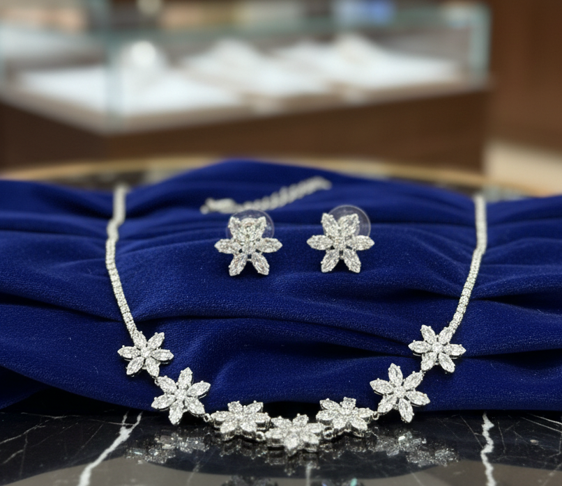 Sparkling Necklace & Earring Set - Artificial Jewellery in Pakistan