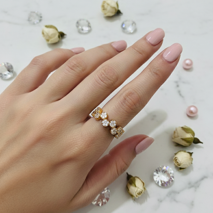Zirconia Floral Ring - Artificial Jewellery in Pakistan