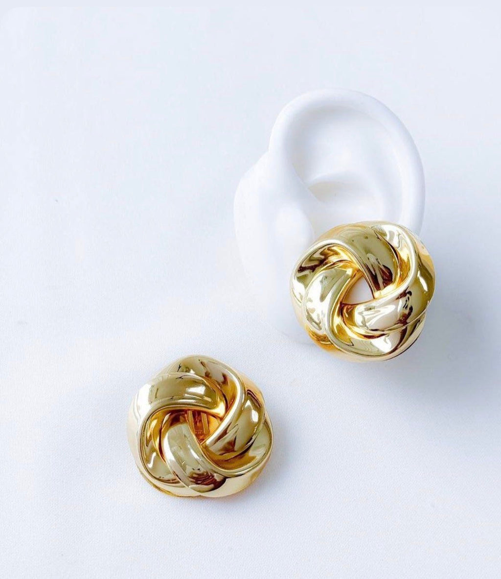 Twisted Gold Knot Earrings